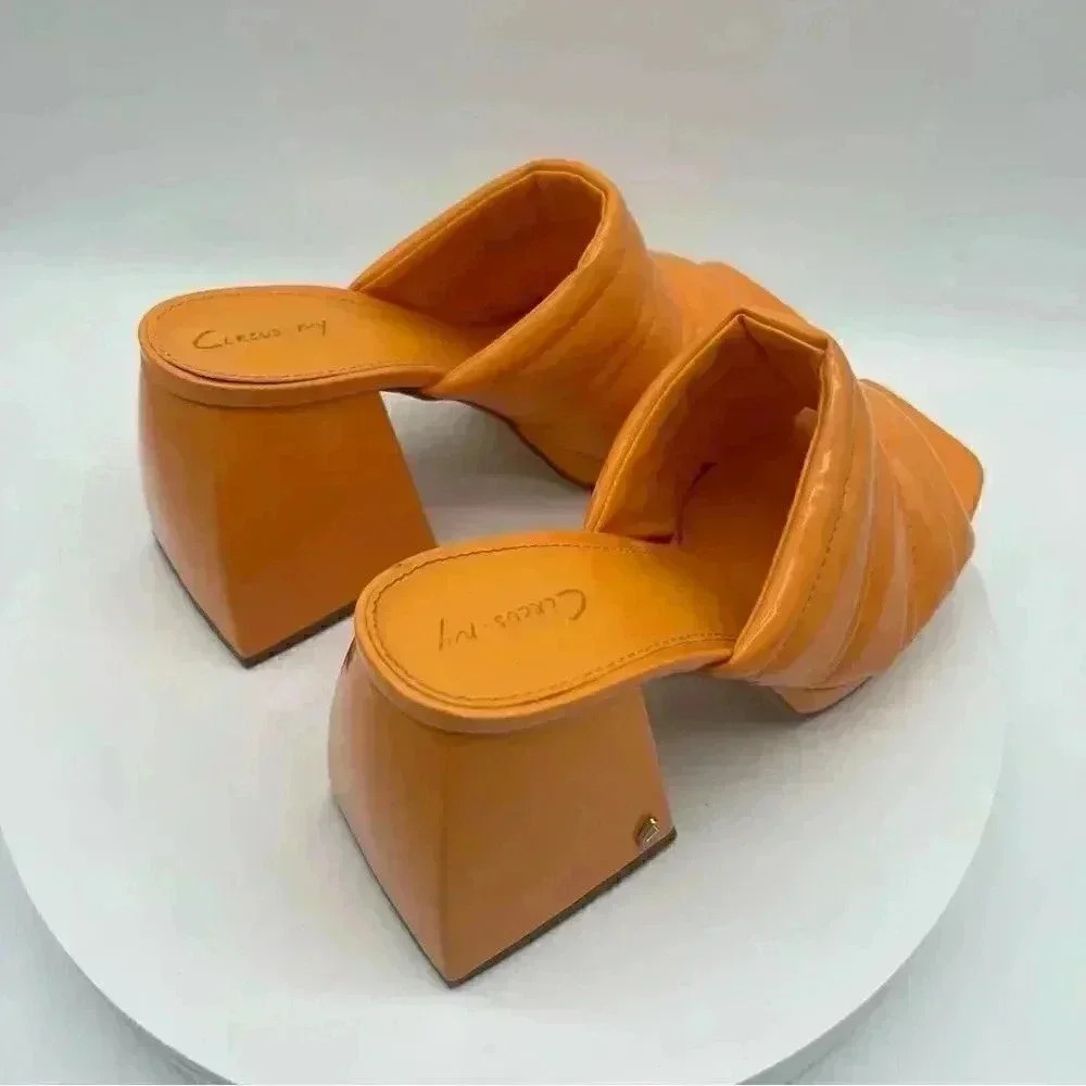 Circus NY Sandals | Marlie Platform – Citrus Orange | Size 6 - Picture 6 of 10